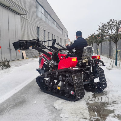 Mini Orchard 50HP Paddy Field Crawler Tractor Macchine agricole con caricatore