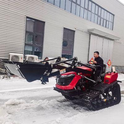 Mini Orchard 50HP Paddy Field Crawler Tractor Macchine agricole con caricatore