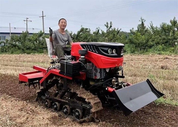 35 HP Ride On Rotary Tiller Trattor Paddy Land Crawler Tractor